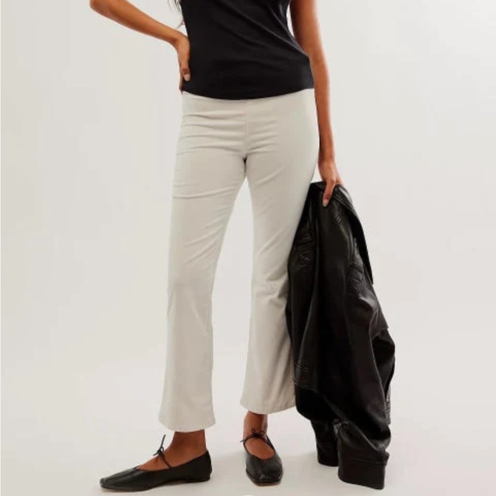 Free People IN MY FEELINGS VELVET CROP SLIM FLARE PANT